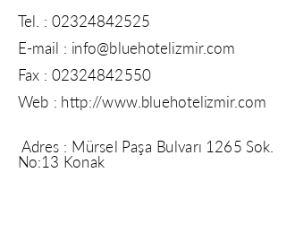 Blue Hotel iletiim bilgileri